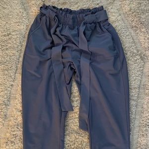 Dusty Blue Paperbag Tie Pants